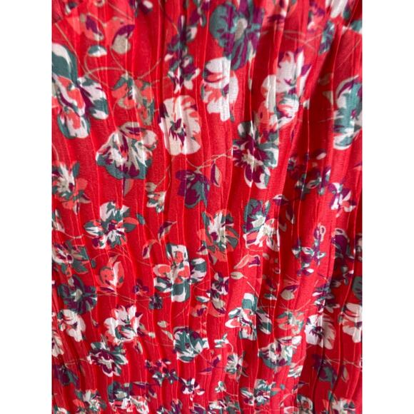 No. 6 Store Siene A-Line Tie Dress in Red Wisteria Floral Print Size Large - Picture 7 of 9